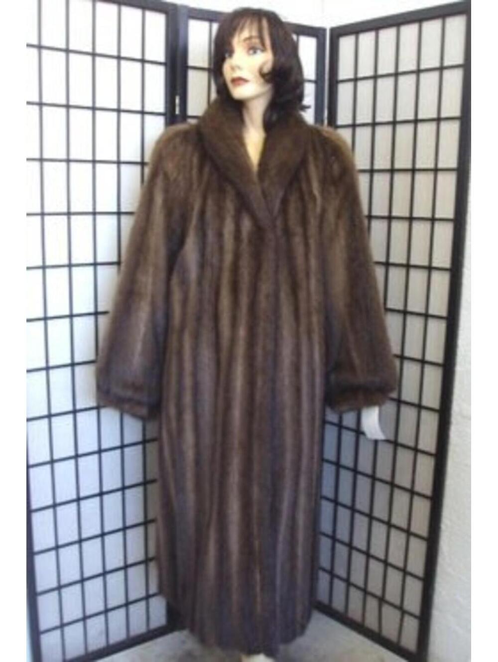 Excellent Muskrat Fur Coat Jacket Woman Women Size 12-14 Large